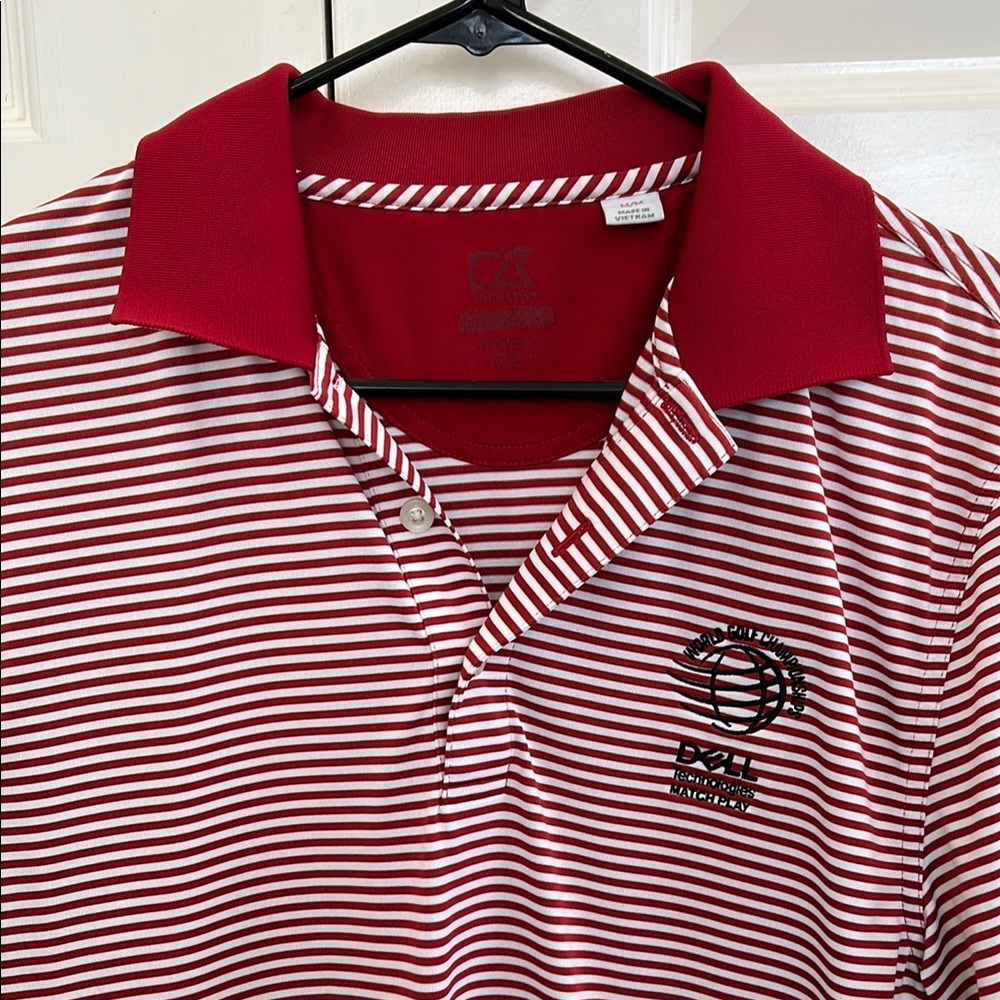 Cutter & Buck Red Striped Polo Shirt